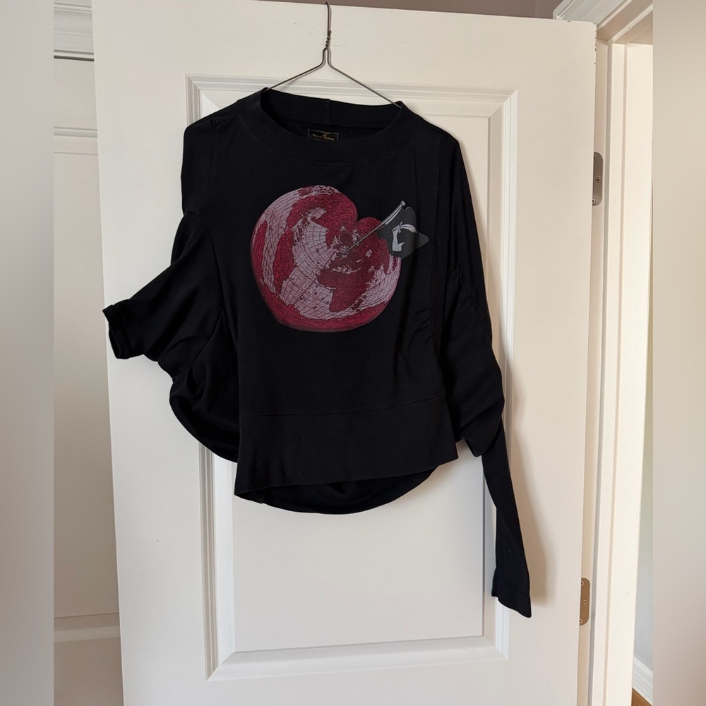 Vivienne Westwood Black and Red Graphic Long Sleeve Top